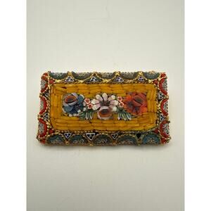 Vintage Italian Art Glass Micro Mosaic Brooch **read**